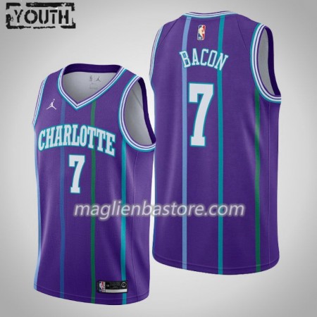 Maglia NBA Charlotte Hornets Dwayne Bacon 7 Jordan Brand 2019-20 Hardwood Classics Swingman - Bambino